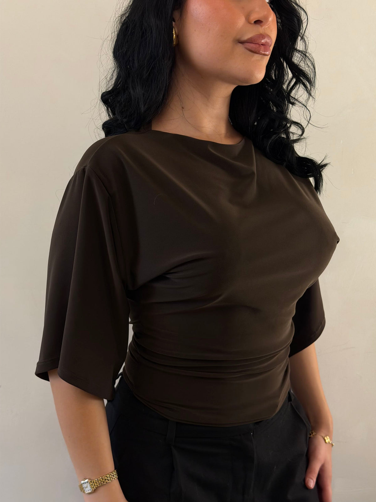 Top nerina manga corta