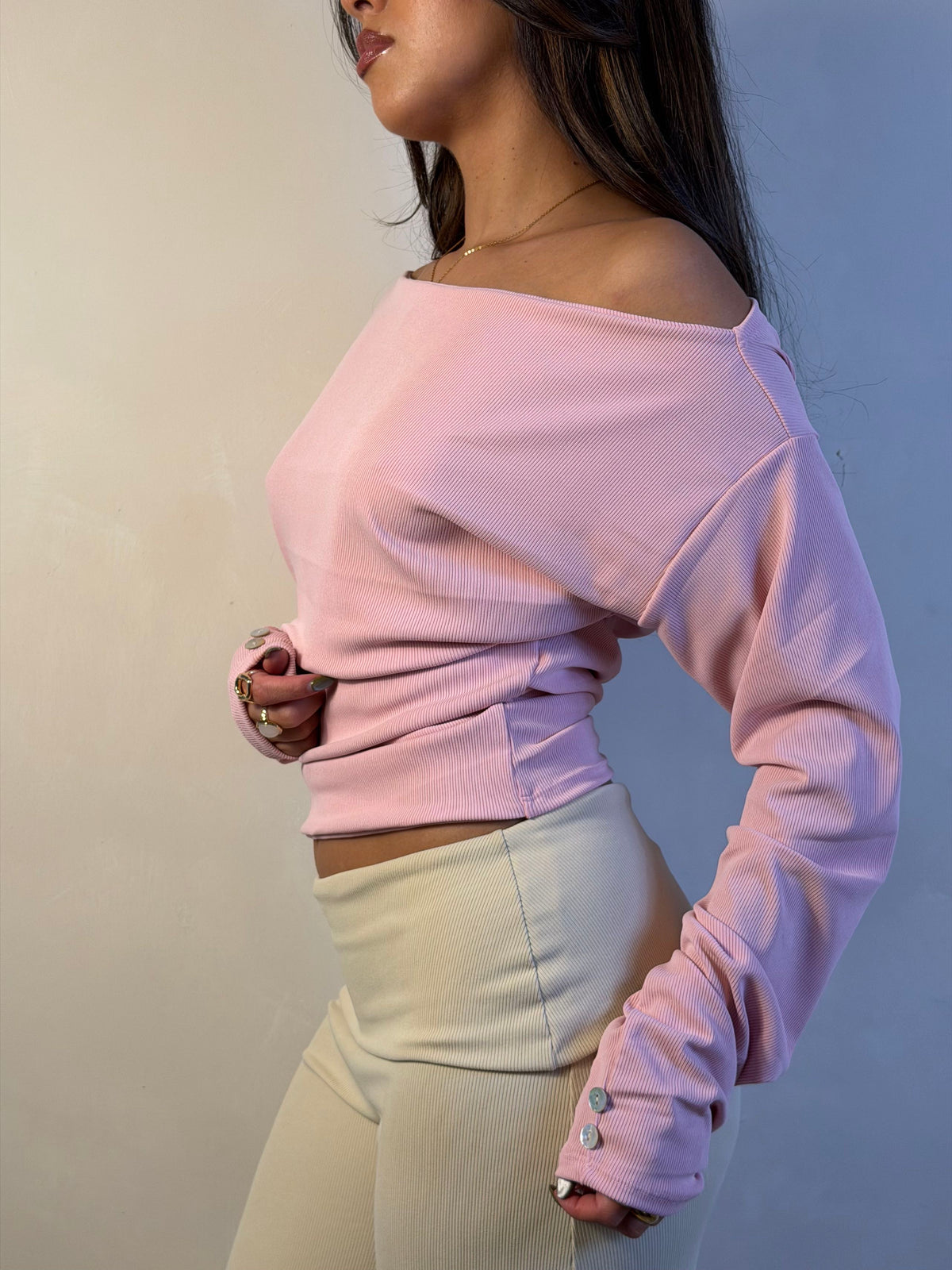 Top bianca manga larga mini canuton