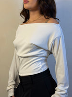 Load image into Gallery viewer, Top Bianca manga larga mini canuton