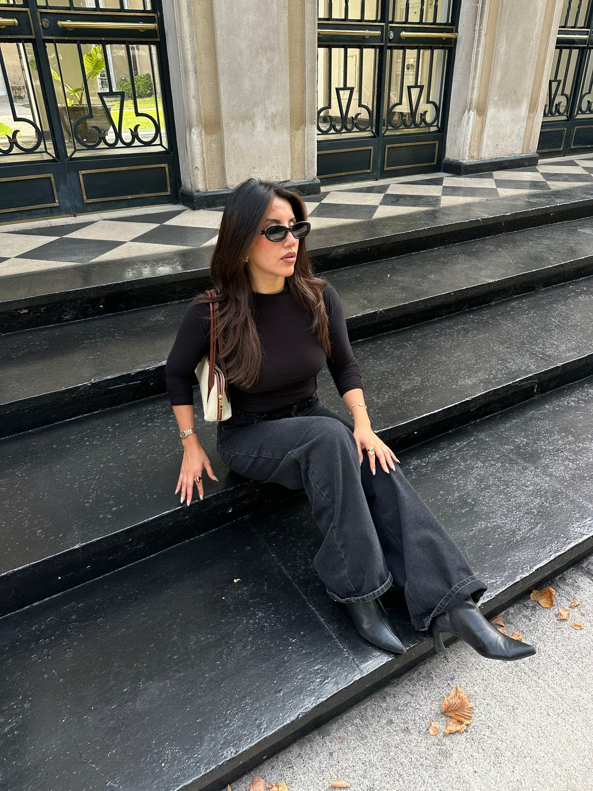 Top carolyne manga larga