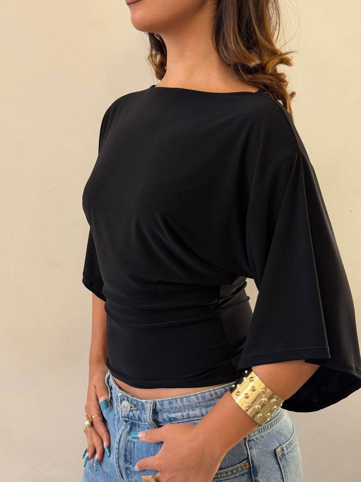 Top nerina manga corta