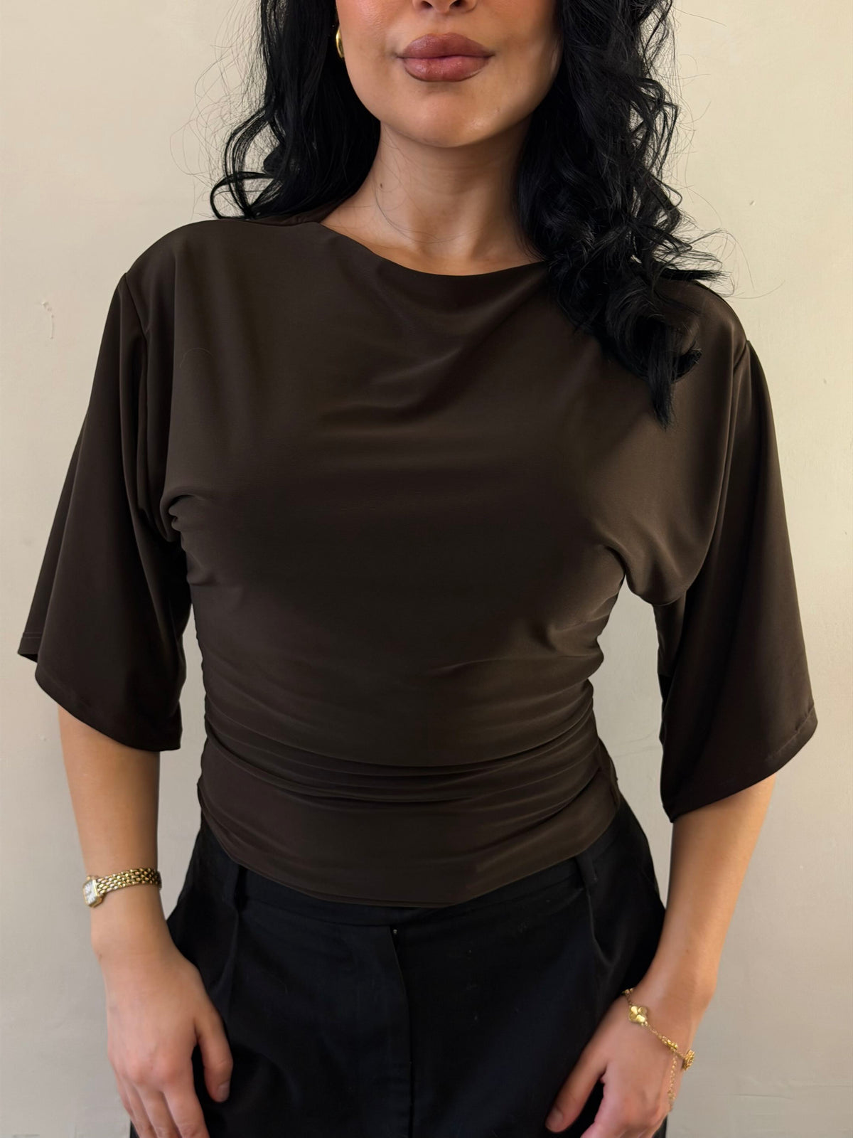 Top nerina manga corta