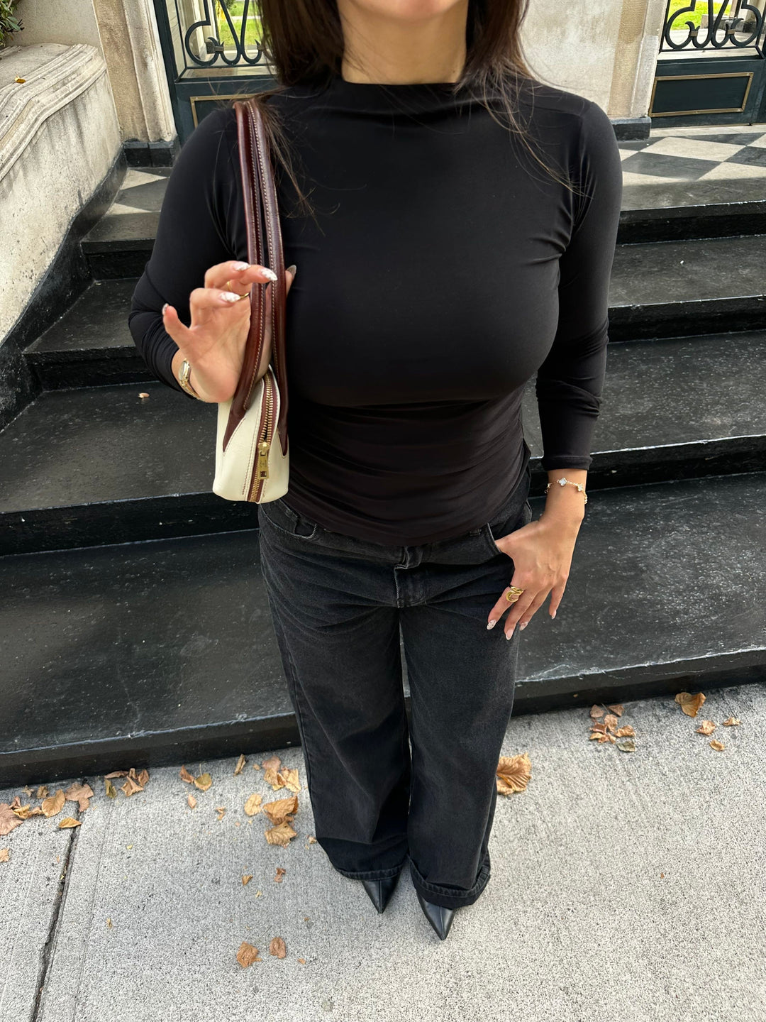 Top Carolyne manga larga