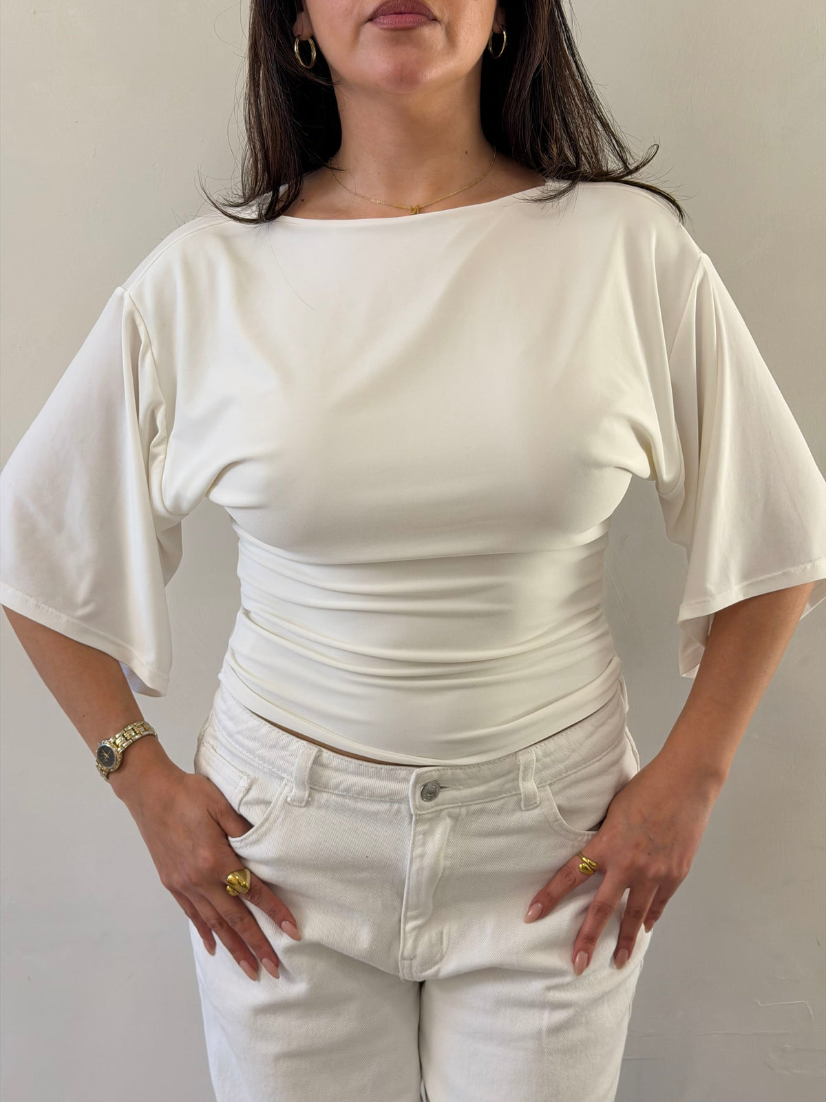 Top nerina manga corta