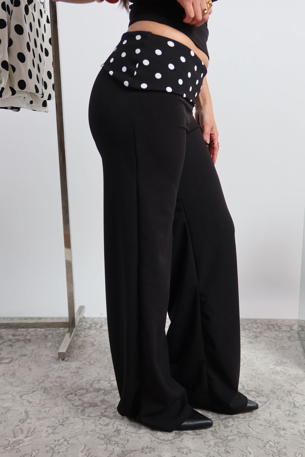 Pants bianca lunares blanco