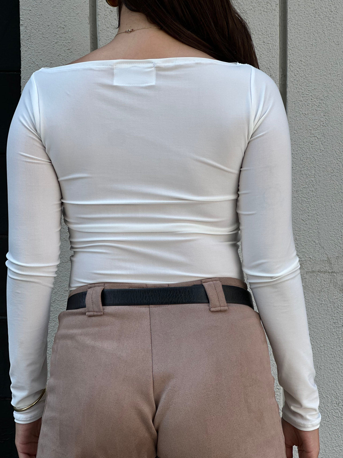 Top básico manga larga ivory