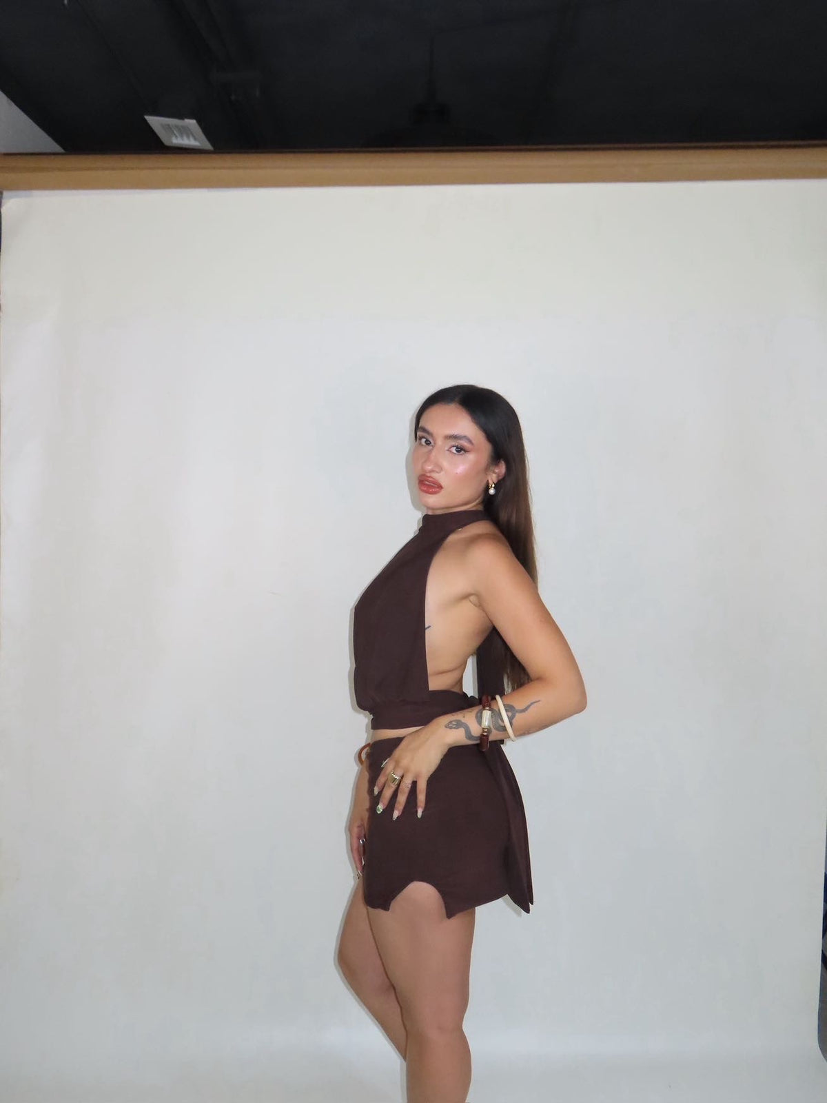 Morgan mini skirt cafe chocolate