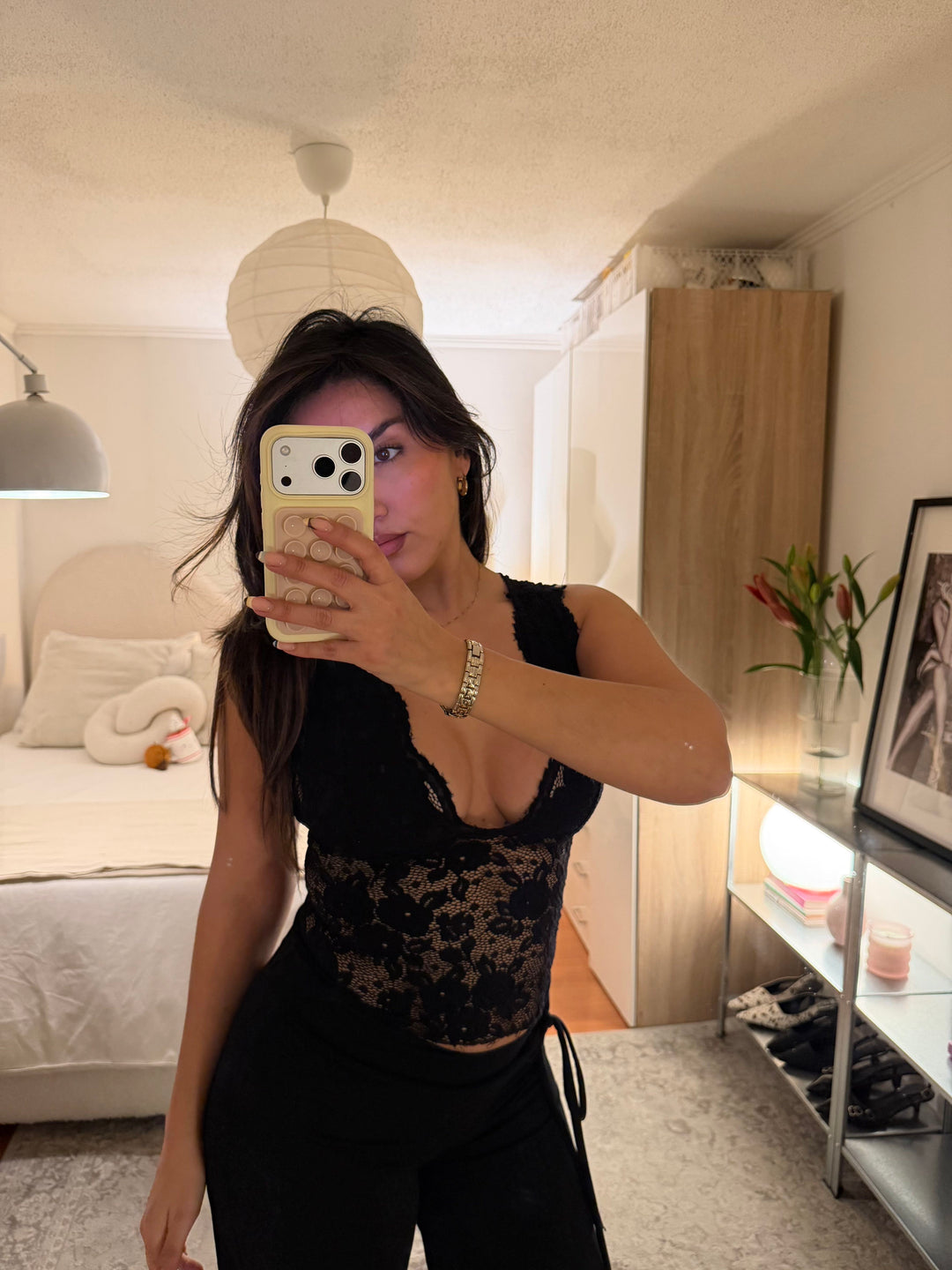 TOP ENCAJE PERLA