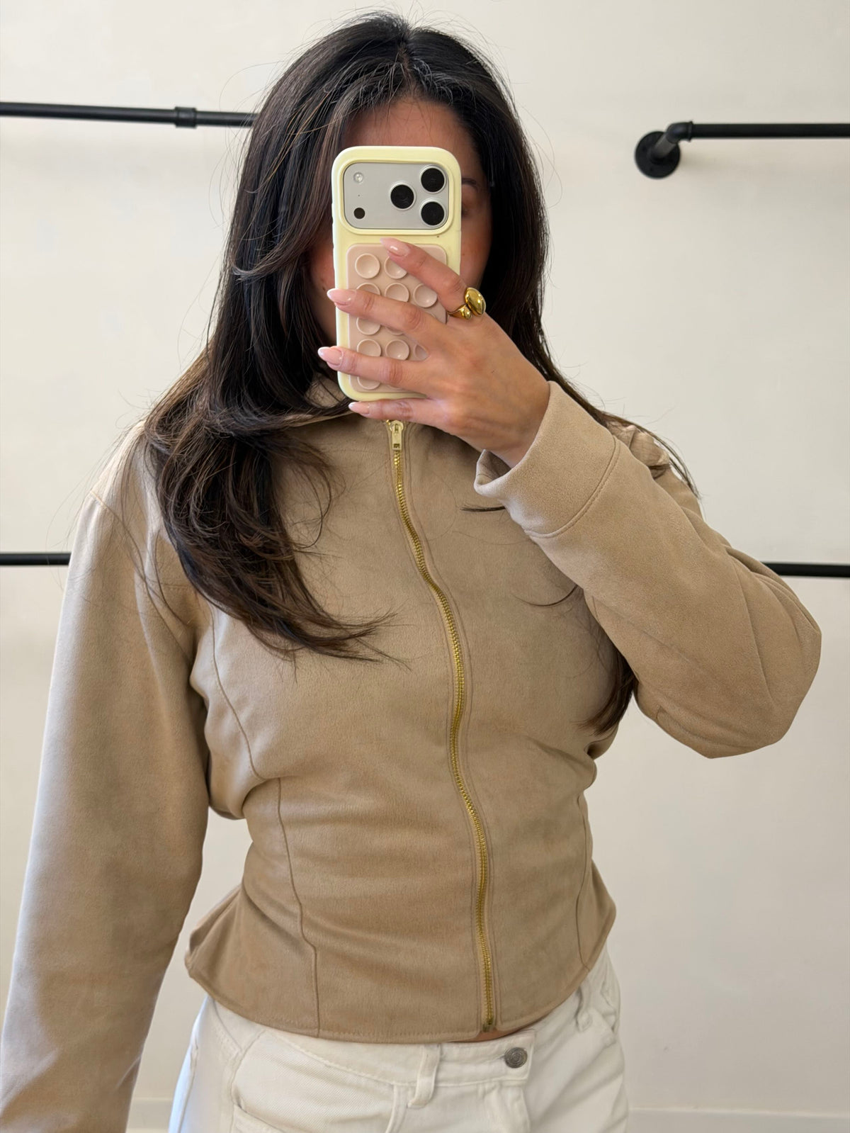 Chaqueta gamuza olivia