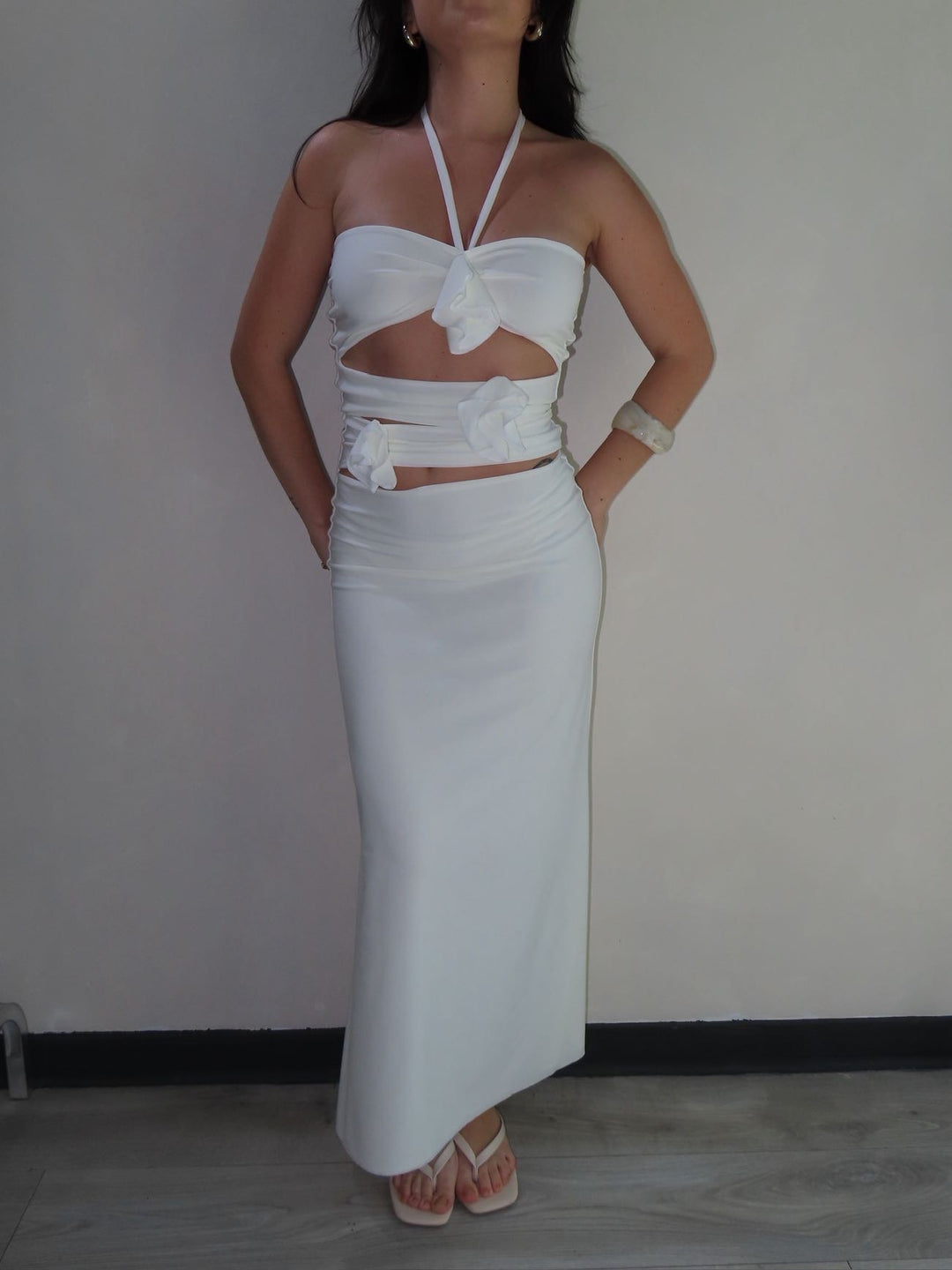 MAXI DRESS POSITANO IVORY
