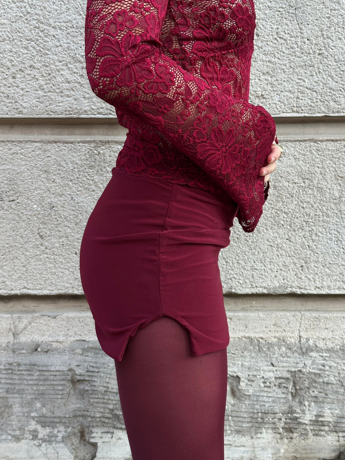 Morgan mini skirt burdeo