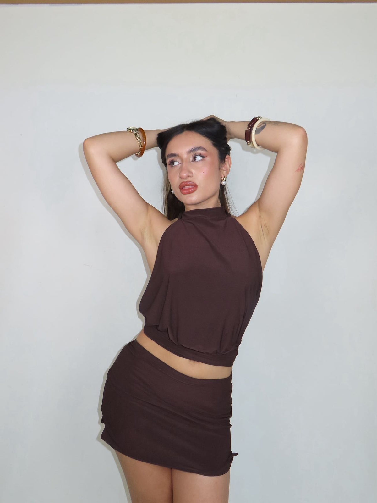 Morgan mini skirt cafe chocolate