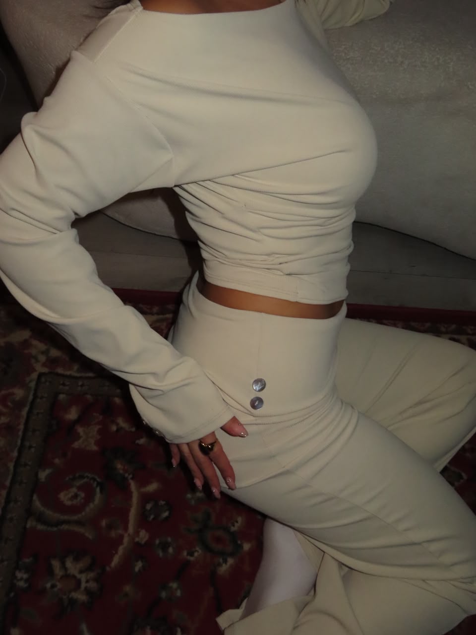 Top bianca manga larga mini canuton