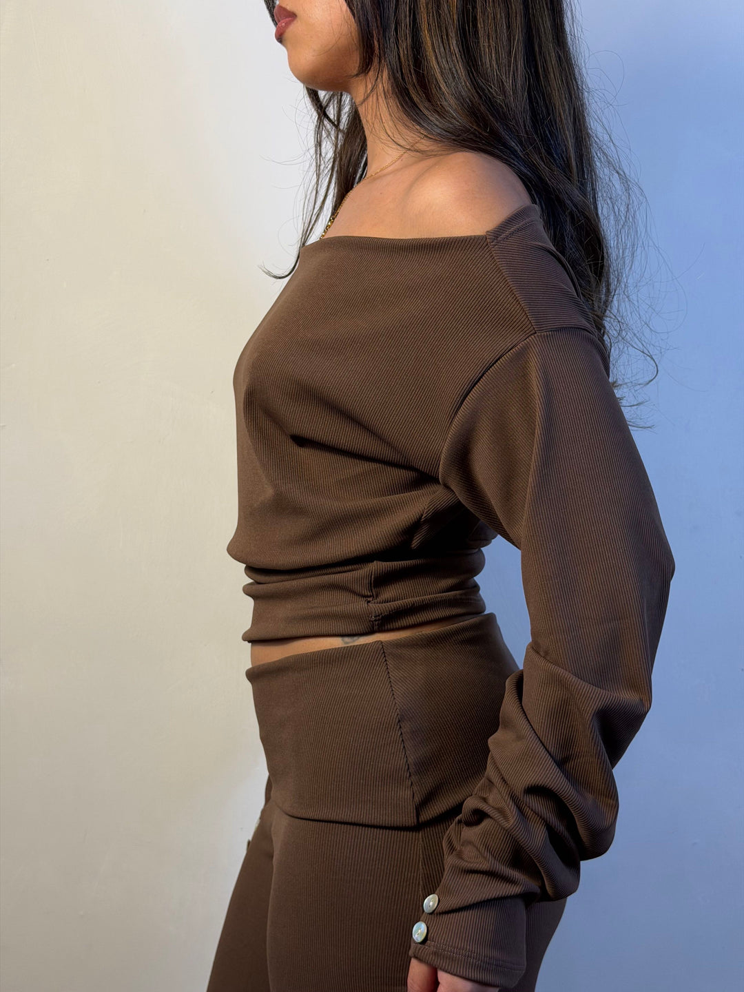 Top Bianca manga larga mini canuton