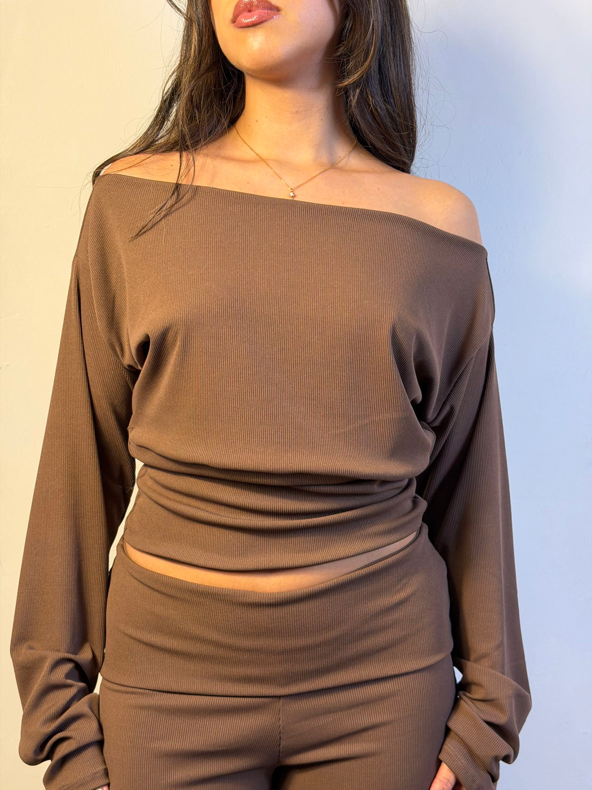 Top bianca manga larga mini canuton