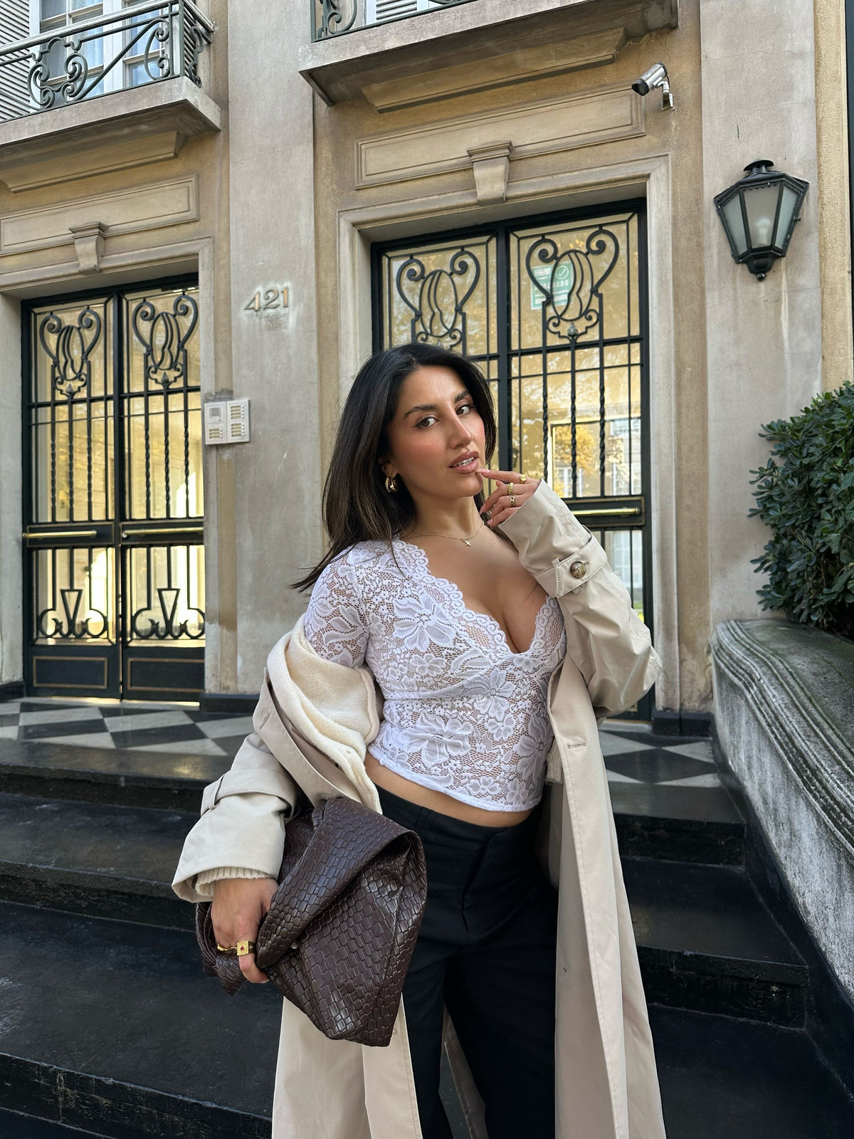 Top encaje blanco