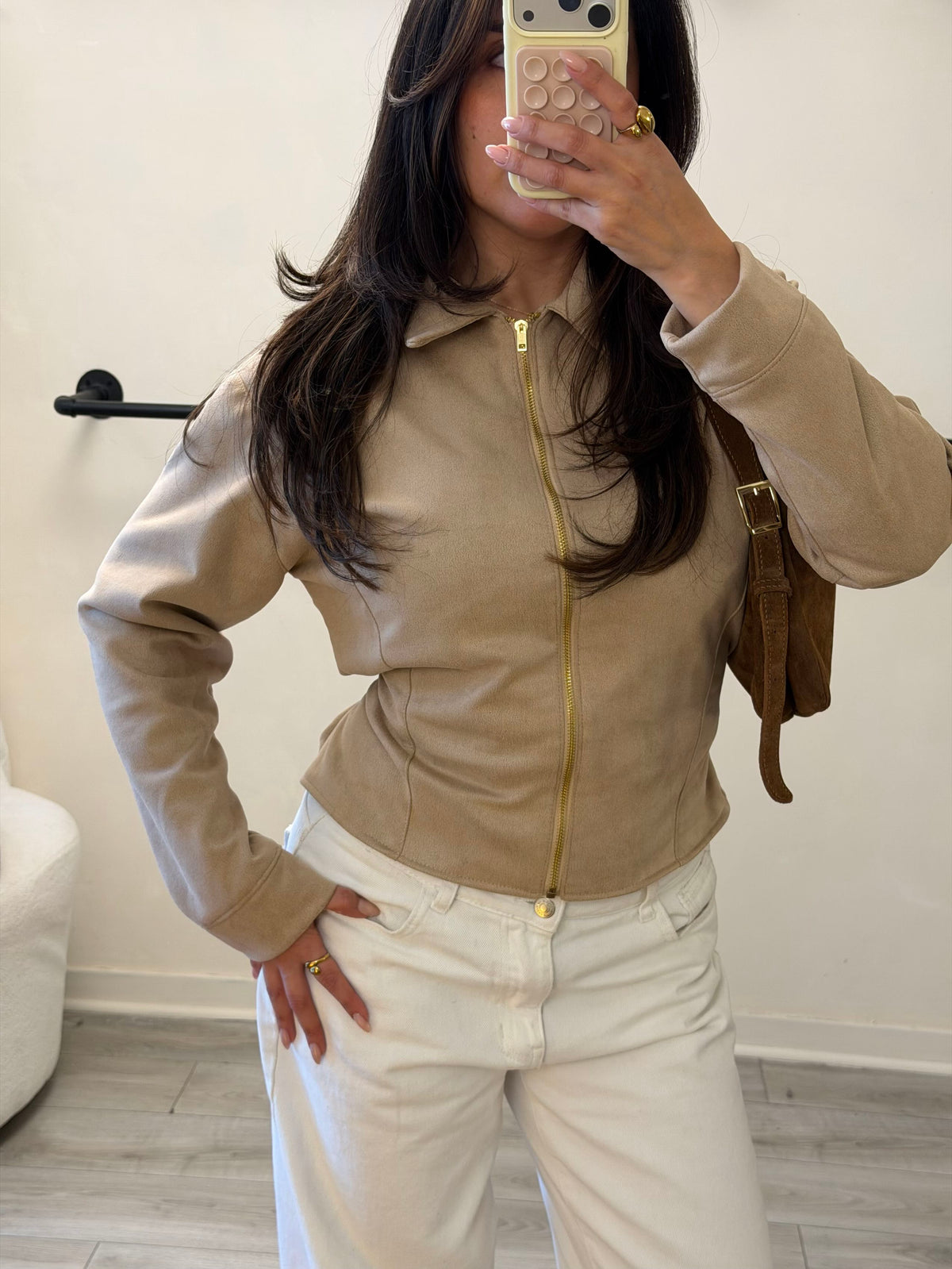 Chaqueta gamuza olivia