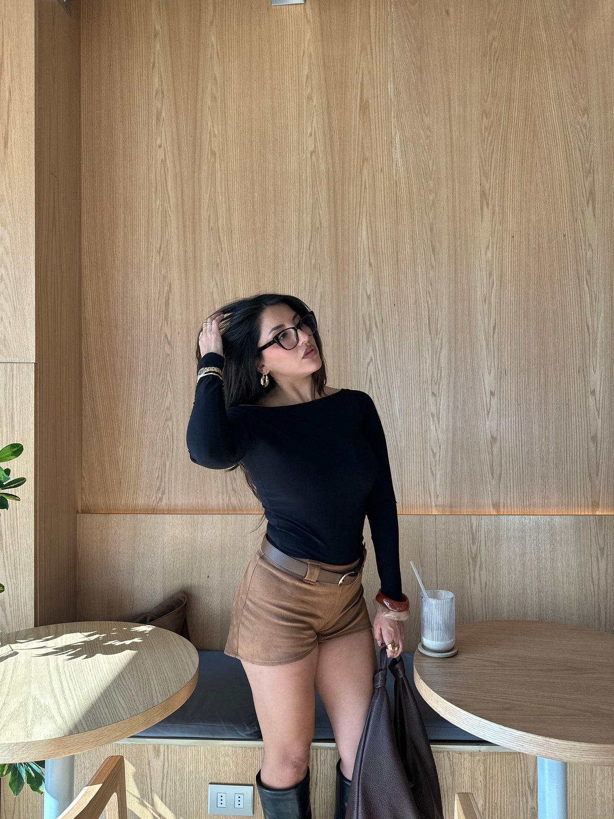 Top básico manga larga black