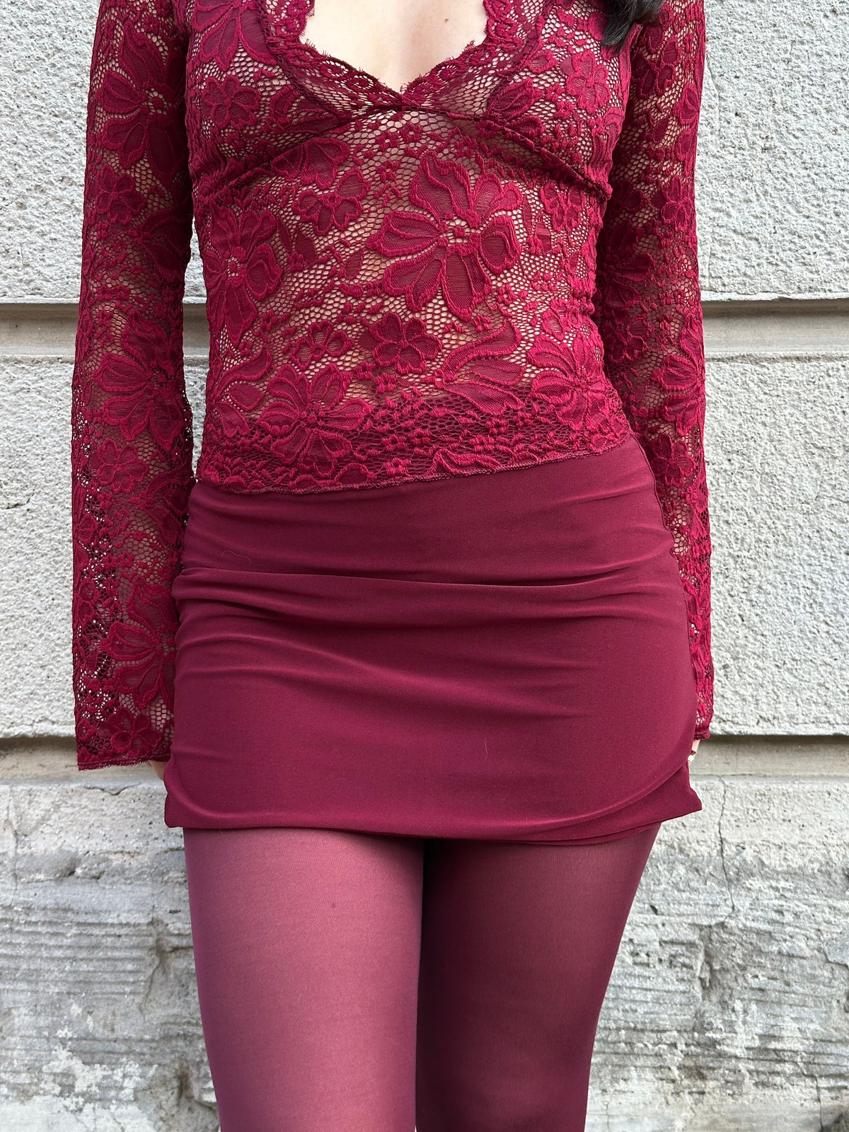 Morgan mini skirt burdeo