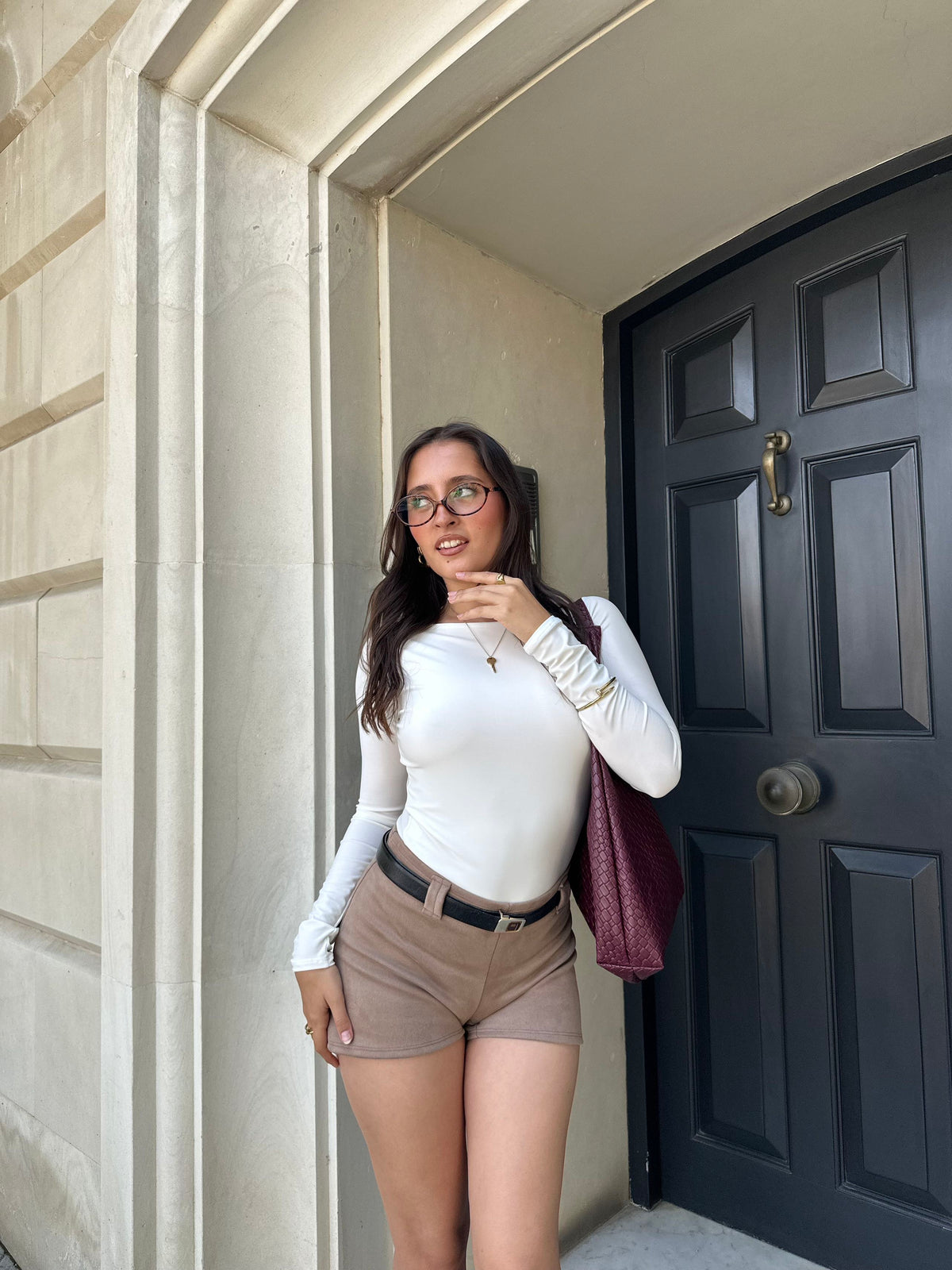 Top básico manga larga ivory