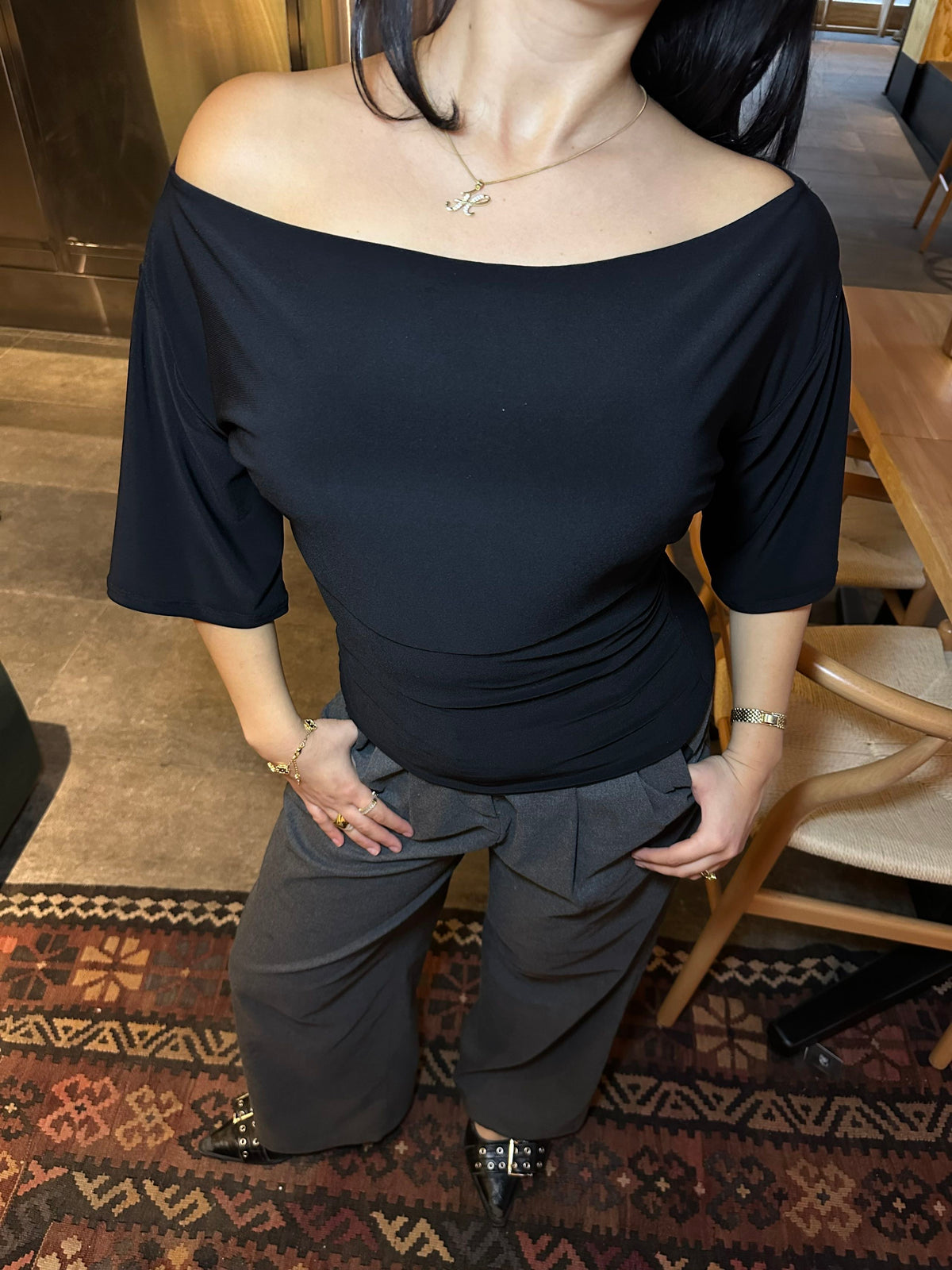 Top bianca manga corta