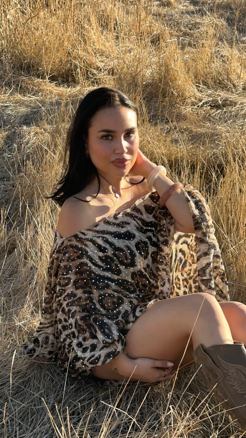 Bolero encaje cheetah brillo