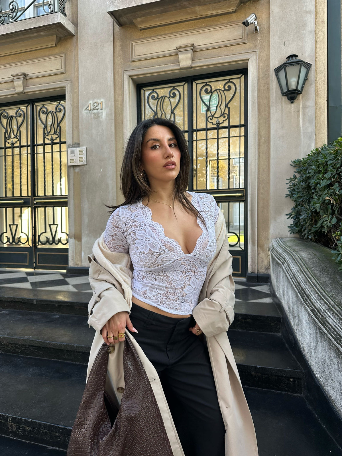 Top encaje blanco