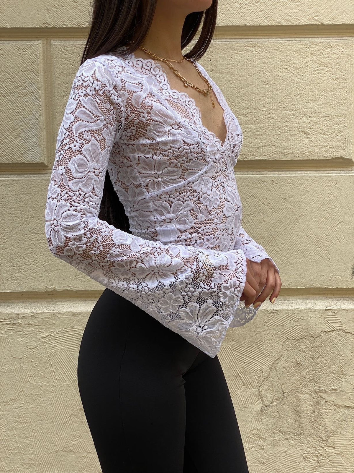 Top encaje blanco
