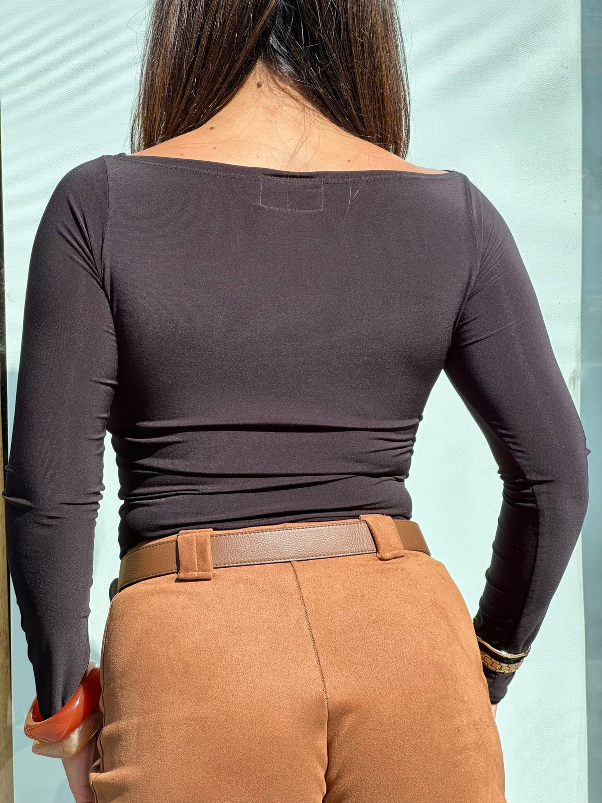 Top básico manga larga black