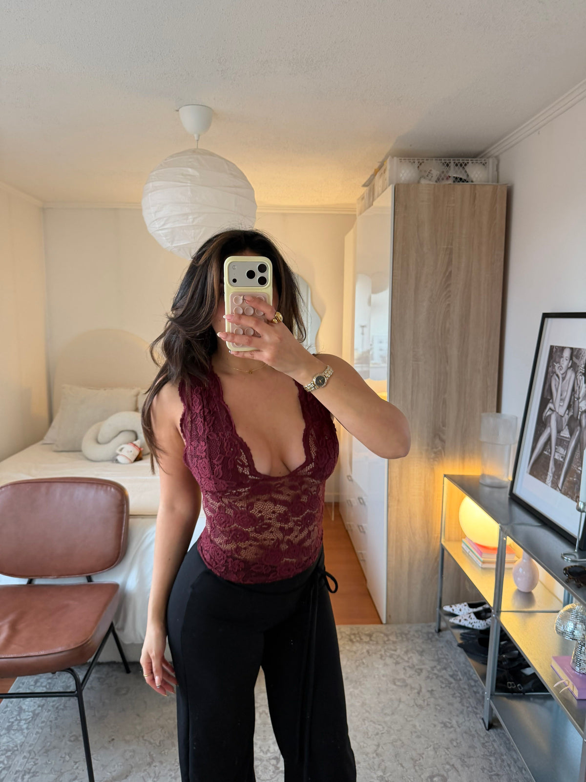 Top perla encaje