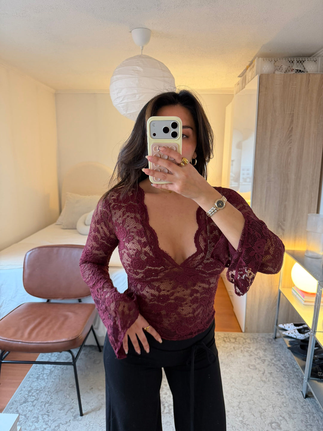 Top encaje V